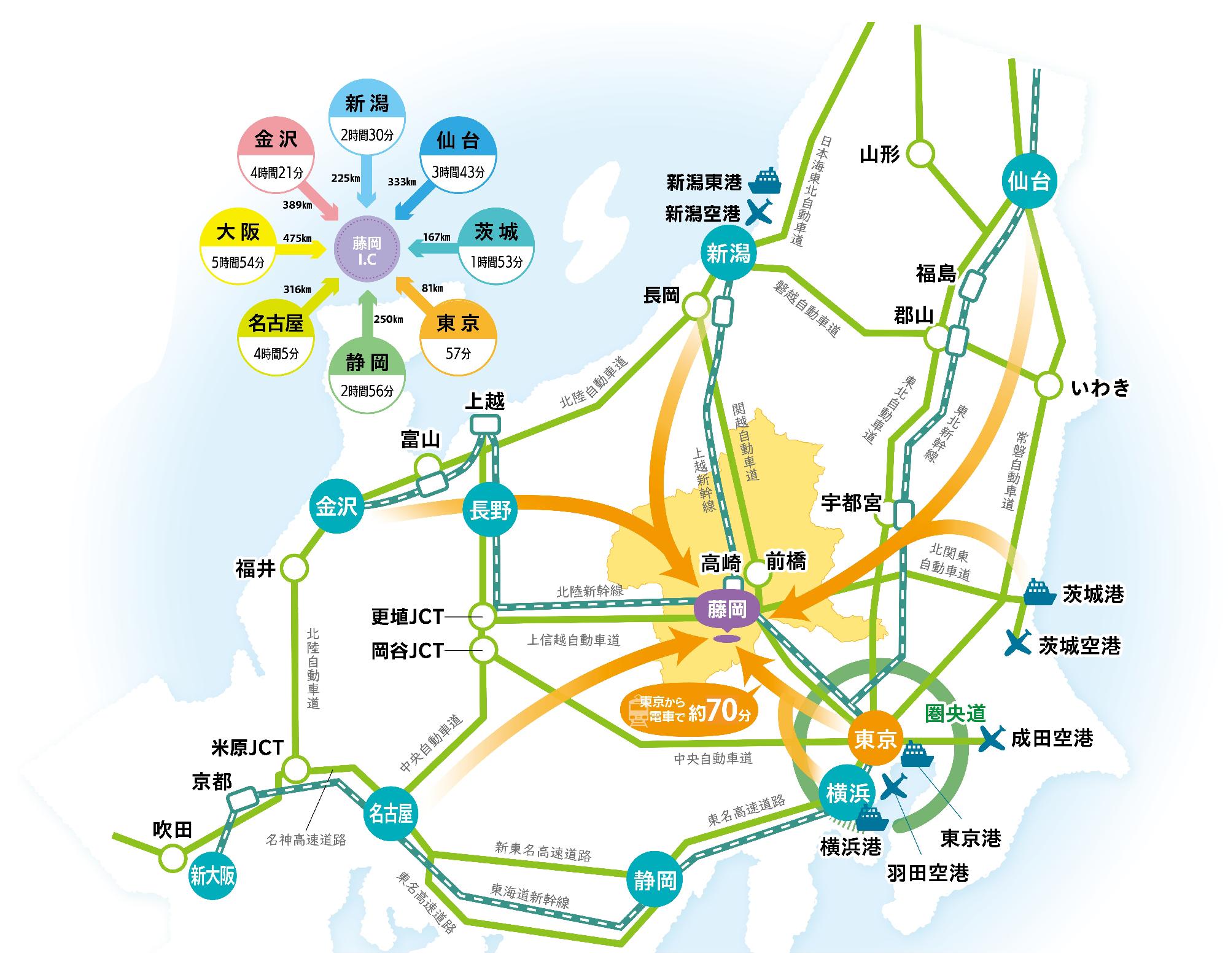 藤岡市交通アクセスマップ