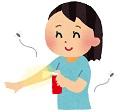 虫よけ対策を行う女性のイラスト