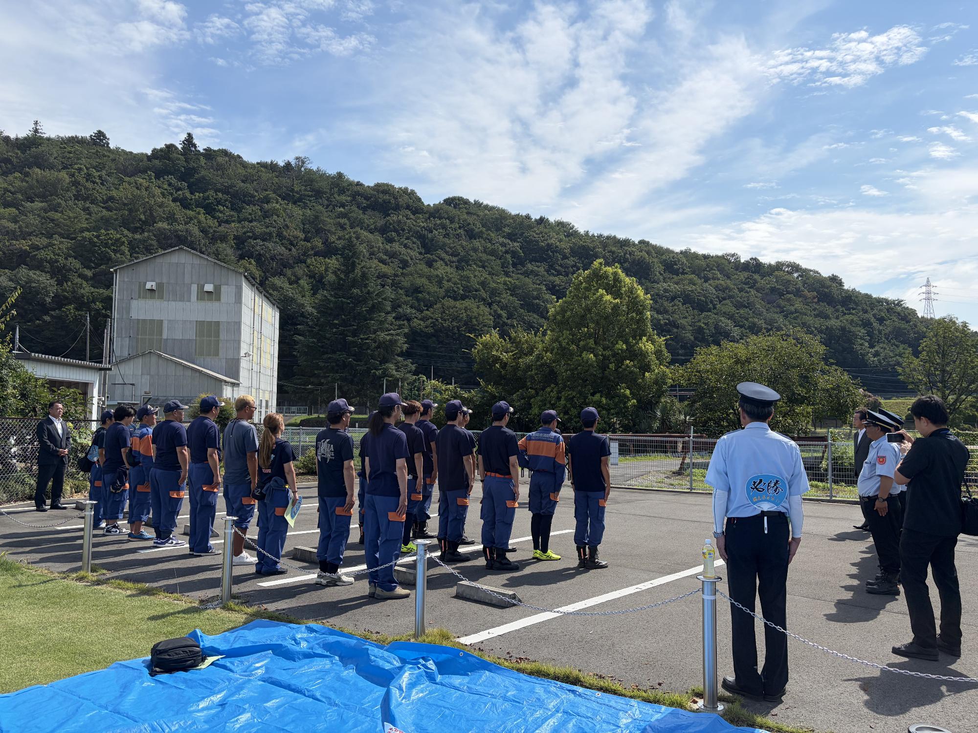 R08群馬県消防ポンプ操法競技大会での壮行会の様子