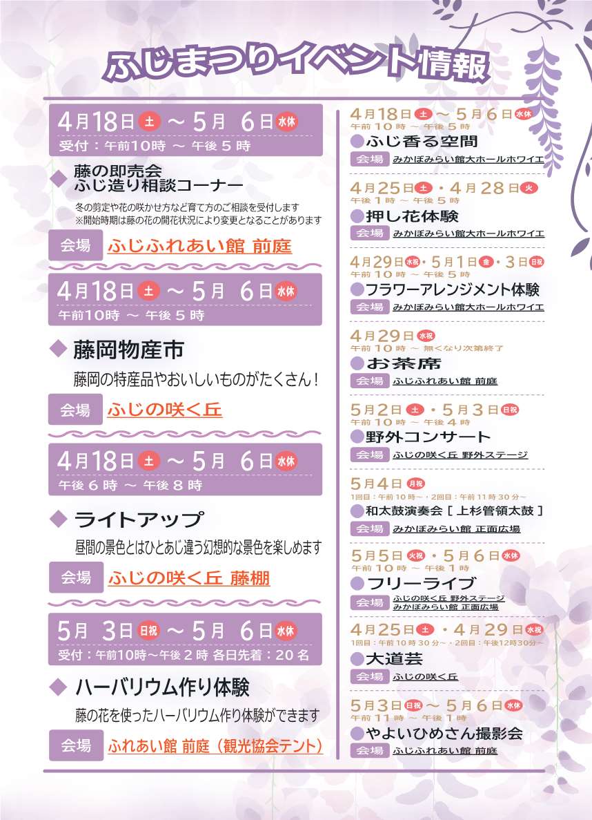 第27回藤岡ふじまつりチラシ裏面