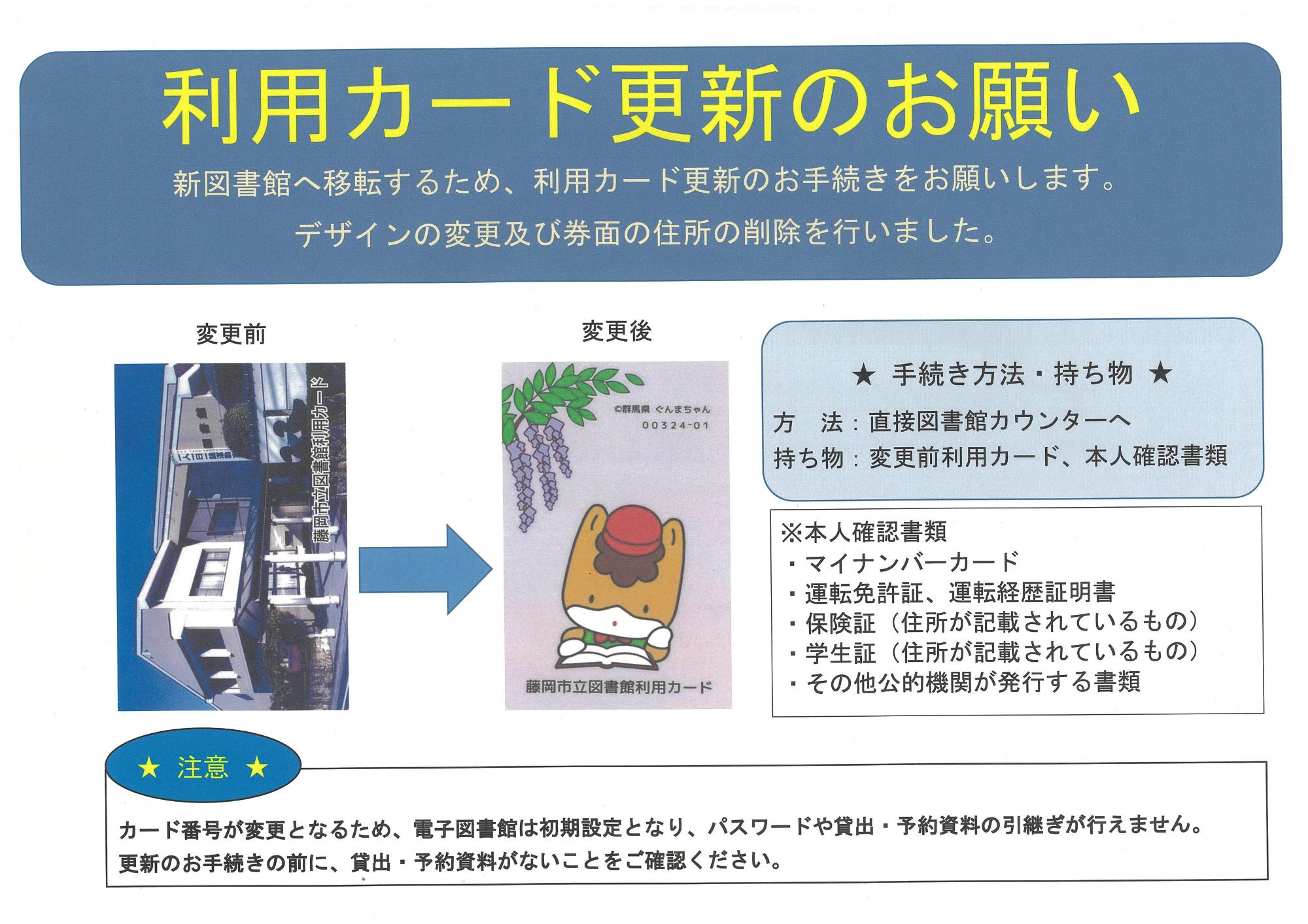 利用カード更新案内ポスター