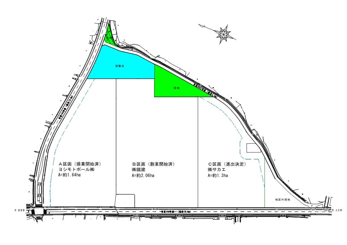 藤岡東平井工業団地(第2期)区画図
