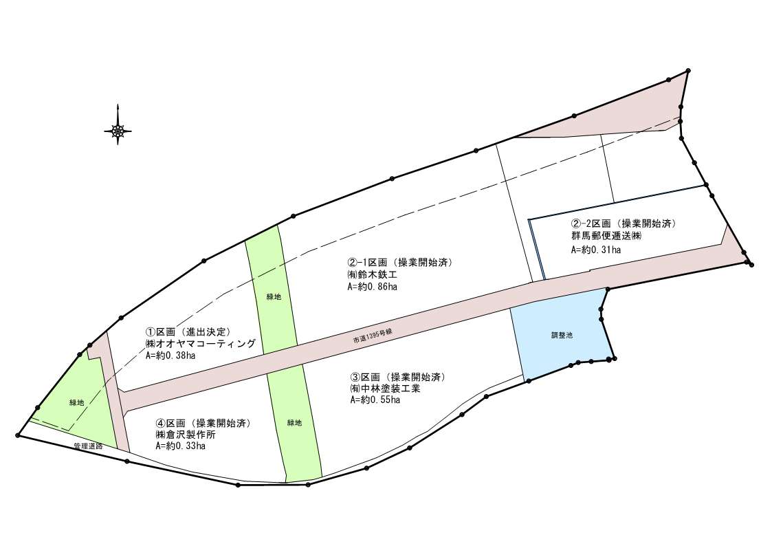 藤岡北部工業団地(第2期)区画図