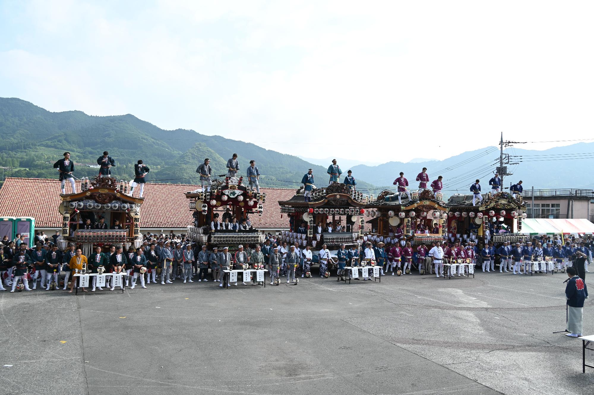 R07鬼石夏祭り団体行動出発式の様子