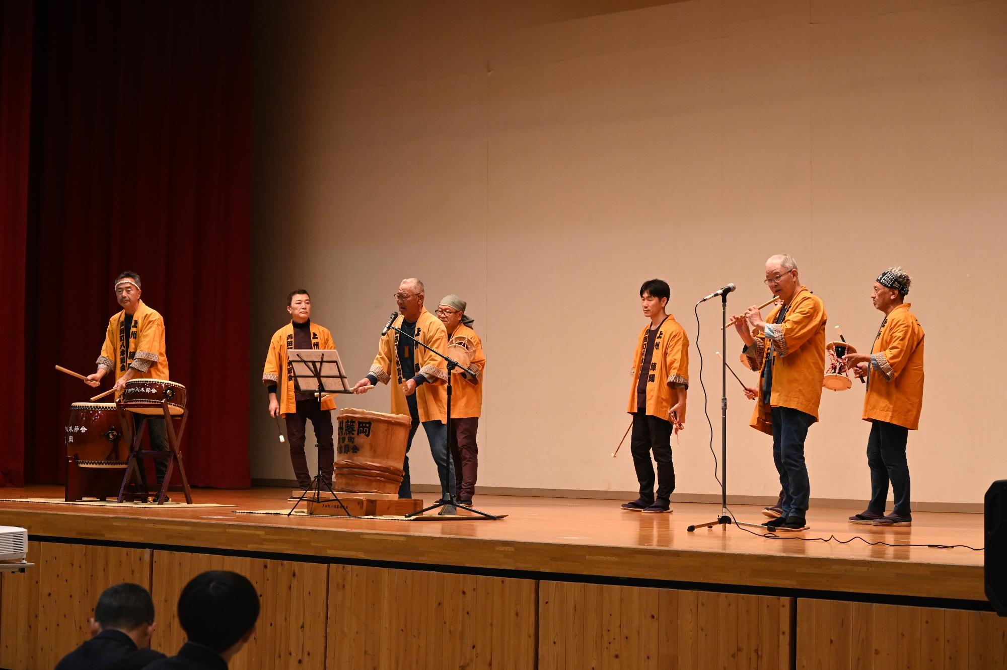 芦田町八木節保存会演奏の様子
