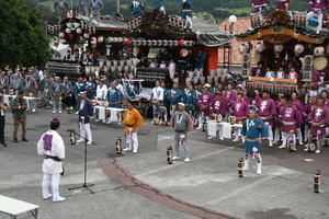 鬼石夏祭り出陣式の様子