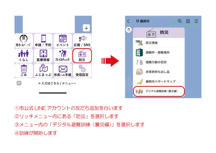 デジタル避難訓練（震災編）実施方法