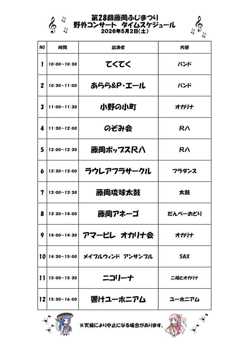 野外コンサート5月2日