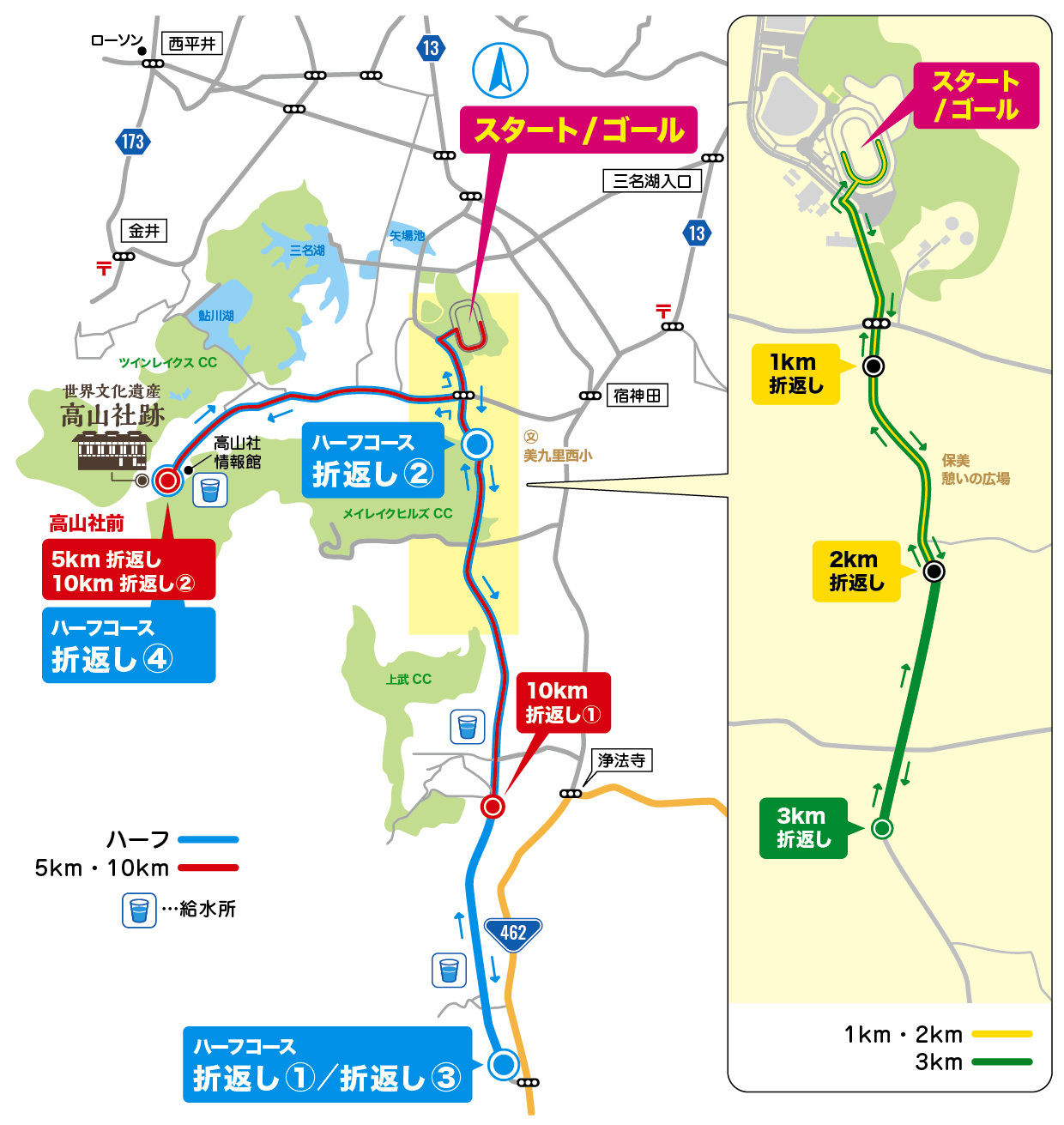 第14回上州藤岡蚕マラソンのコース図