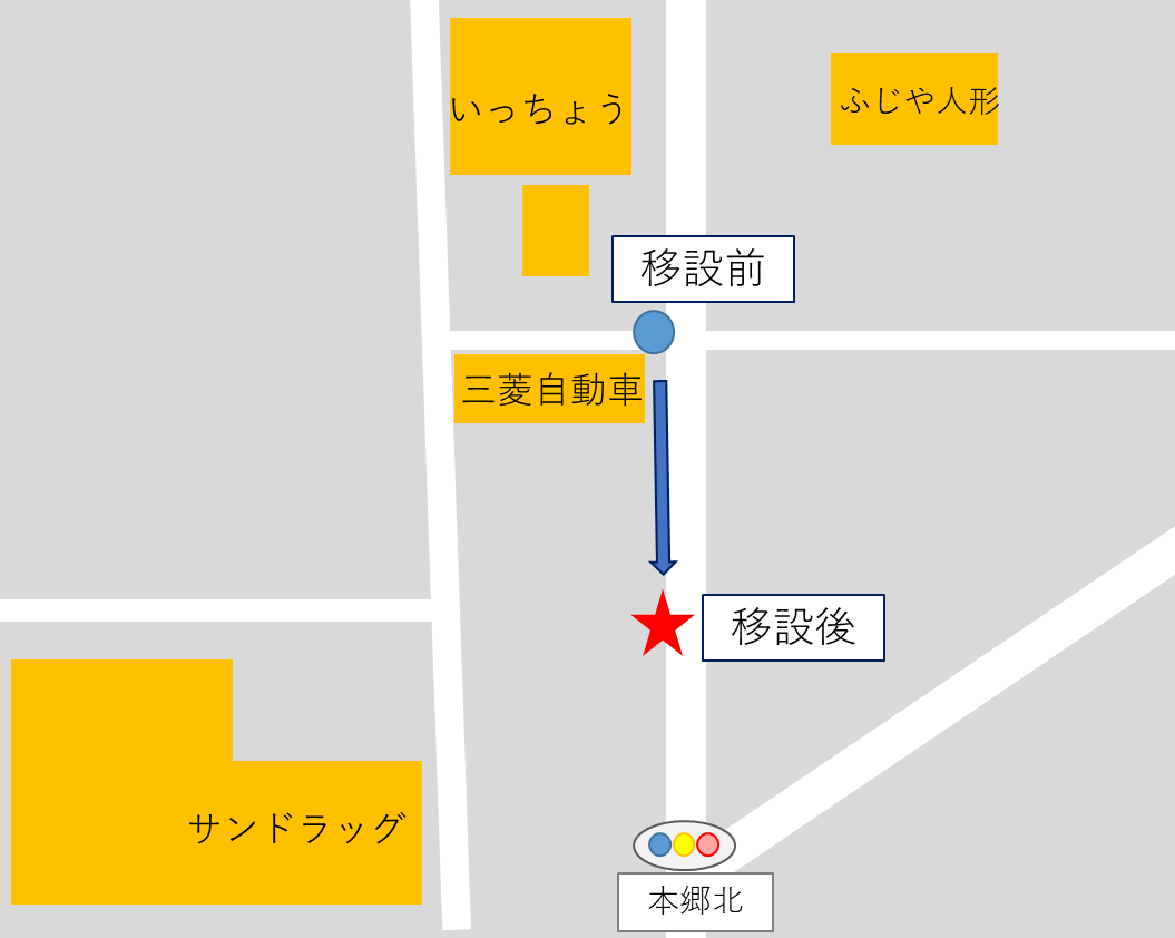 三菱自動車前バス停位置図